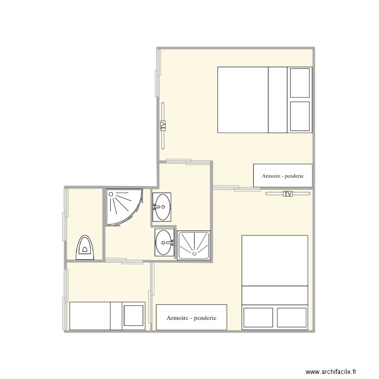 Implantation finale. Plan de 0 pièce et 0 m2