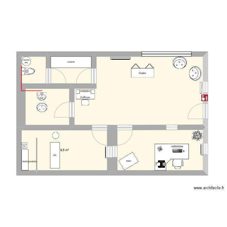 Projet 2. Plan de 6 pièces et 51 m2