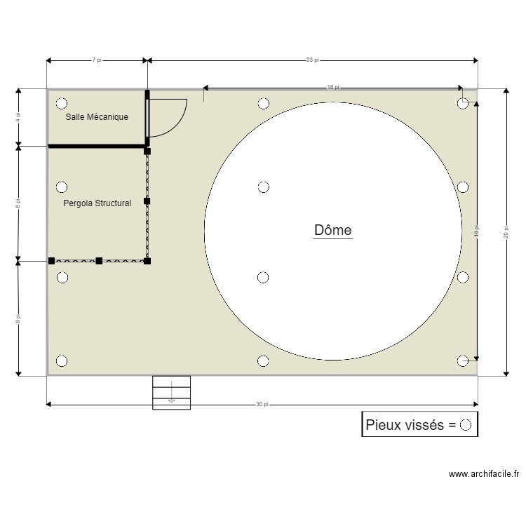 Plan de la plateforme. Plan de 3 pièces et 54 m2