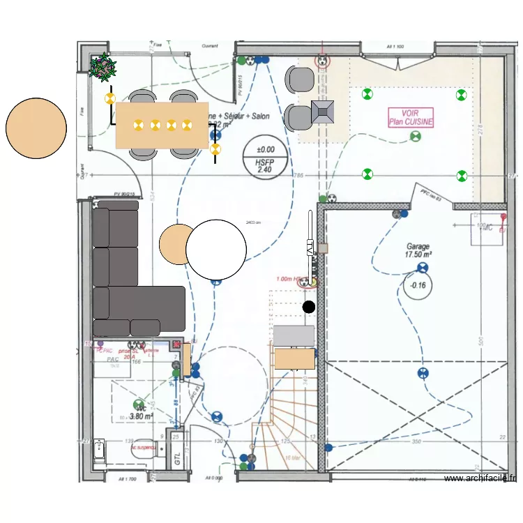 maison echelle rdc. Plan de 