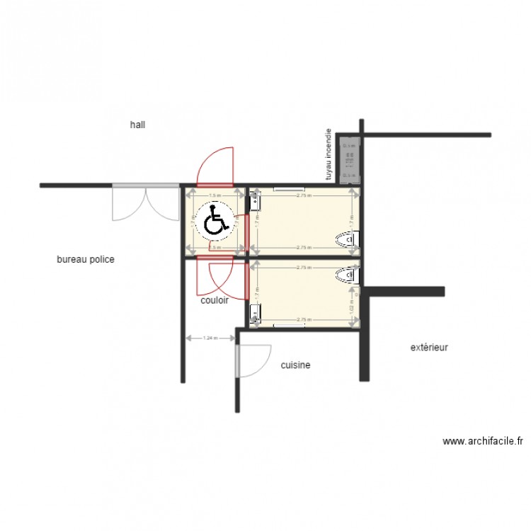 Sanitaire salle conseil. Plan de 0 pièce et 0 m2