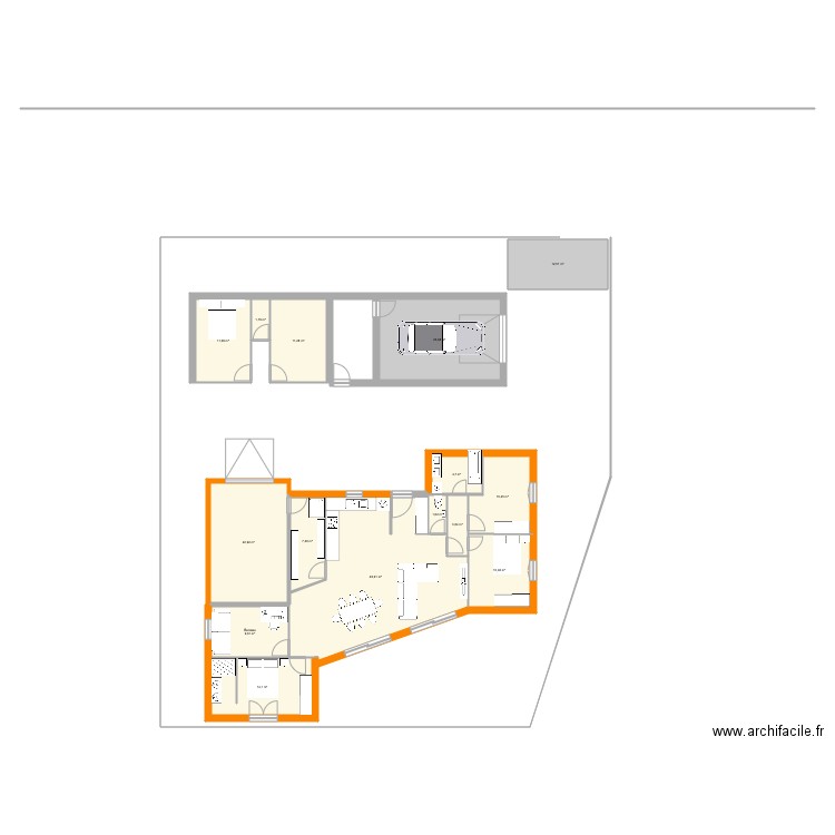 Bernin 2. Plan de 15 pièces et 194 m2