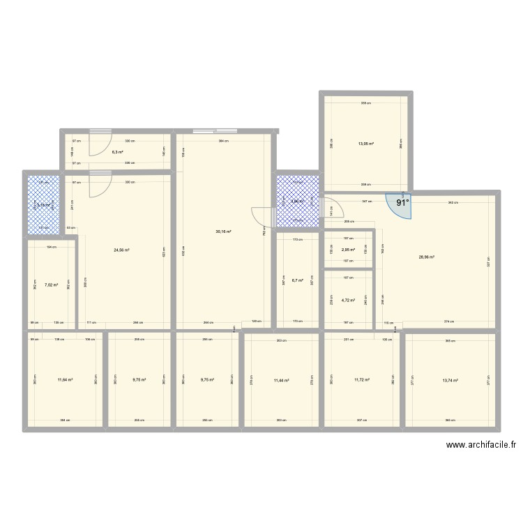 ROYAL MODIF T2 + T2 +T3 AV. Plan de 0 pièce et 0 m2