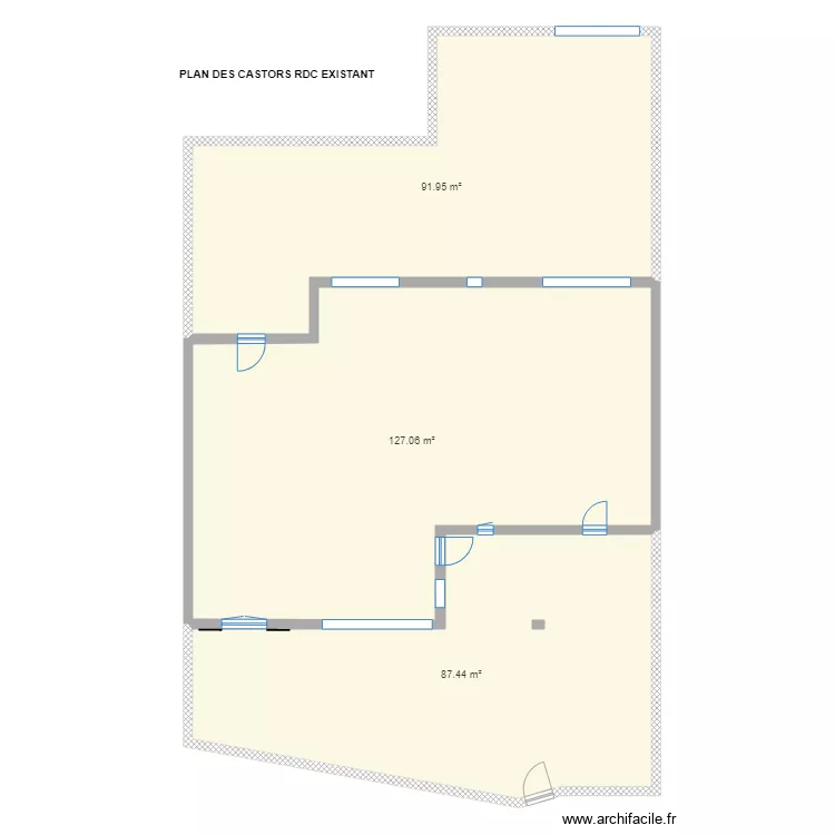 Plan des Castors ext&eacute;rieur RDC existant . Plan de 