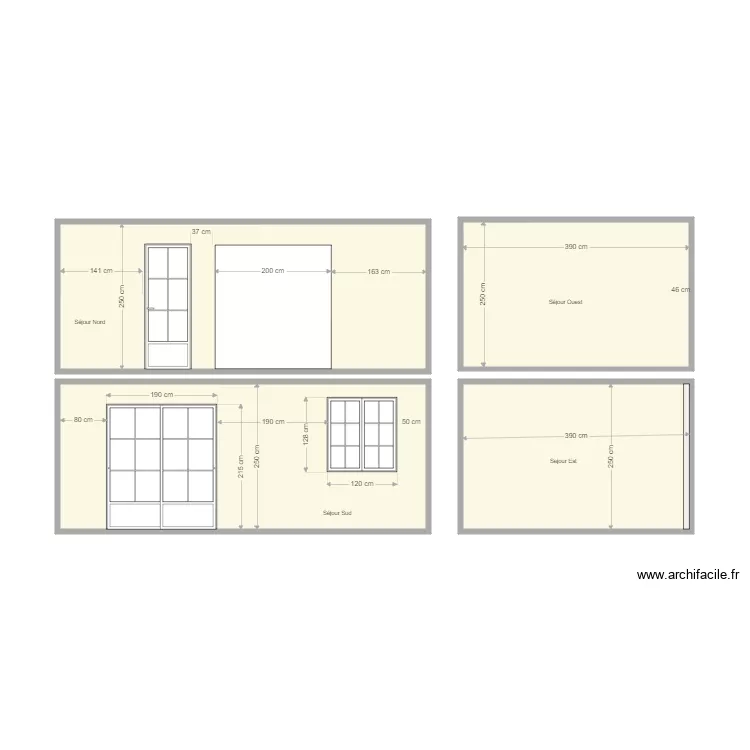 SEJOUR  murs Modifi&eacute;s . Plan de 