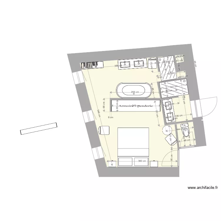 Notre Chambre  sdb 3. Plan de 