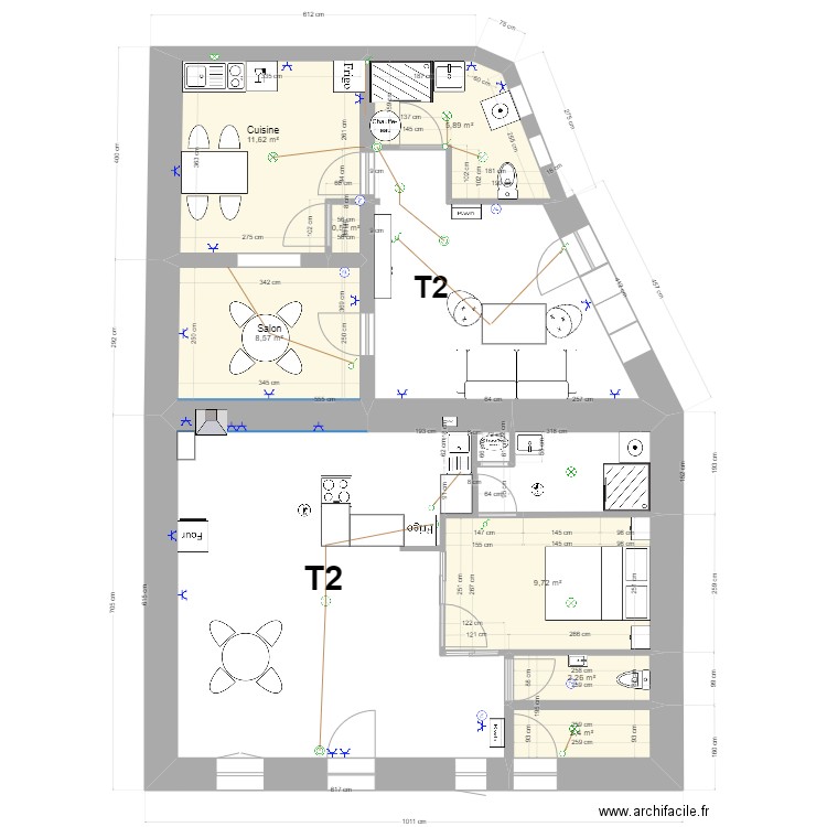 LA CHAPELLE APPARTEMENT 1 ET 2. Plan de 7 pièces et 41 m2