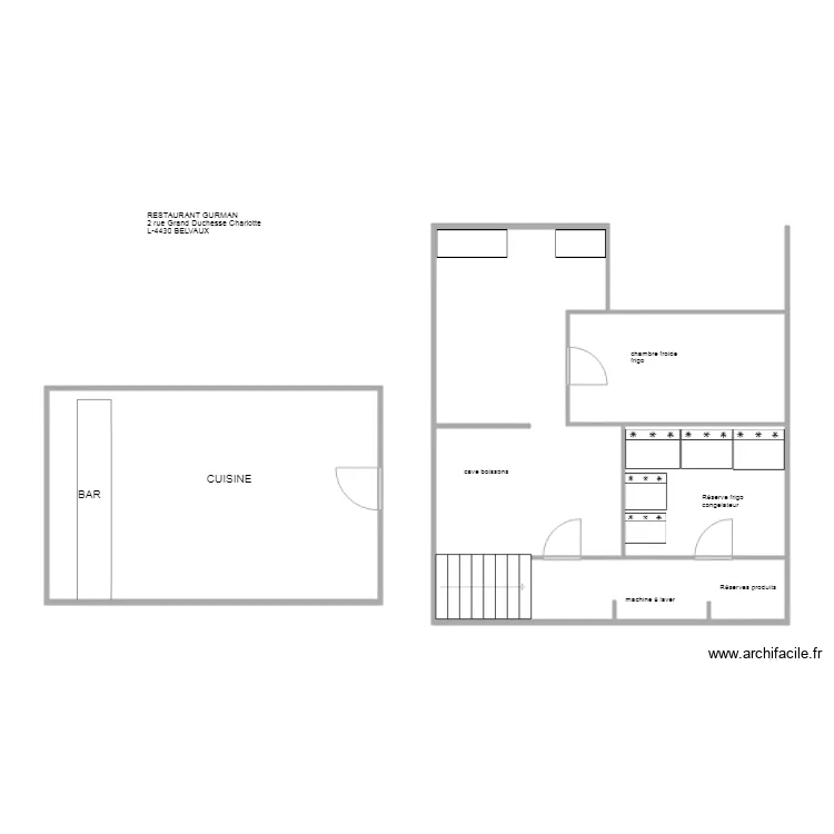 RESTAURANT GURMAN A BELVAUX . Plan de 