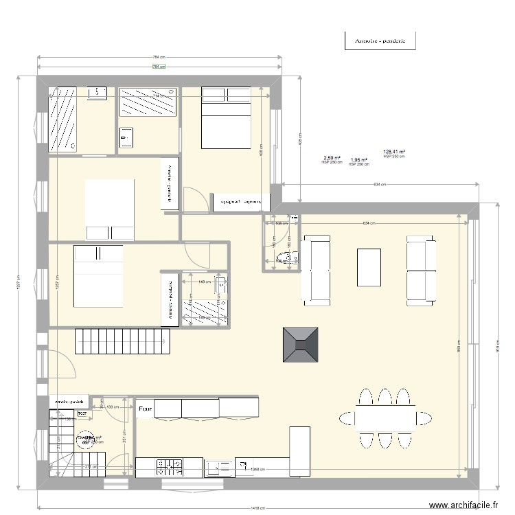 jard4. Plan de 5 pièces et 222 m2