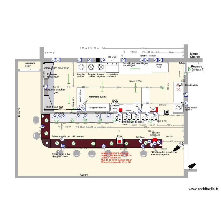 Cuisine Roof Top dimensions du 06 04 20. Plan de 0 pièce et 0 m2