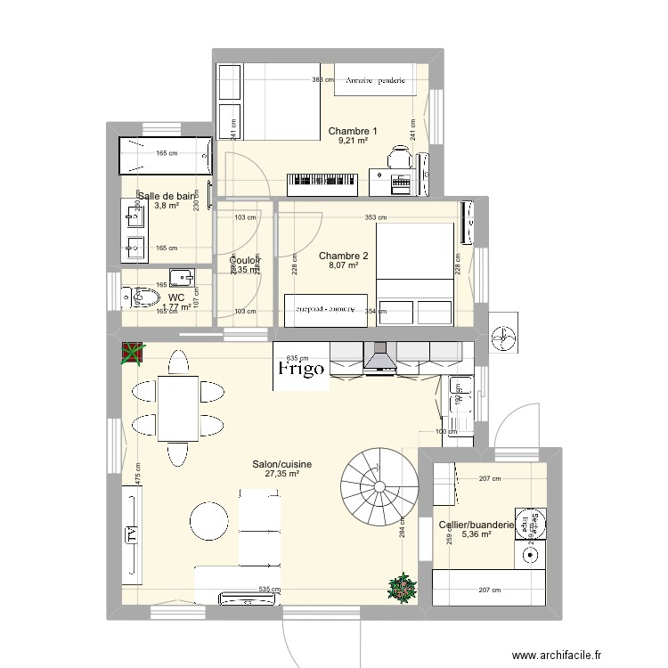 CHALET 90. Plan de 10 pièces et 92 m2