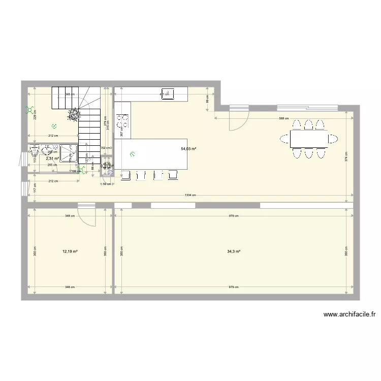 Cage escalier Etage Supérieur. Plan de Cage escalier Etage Supérieur. Plan de