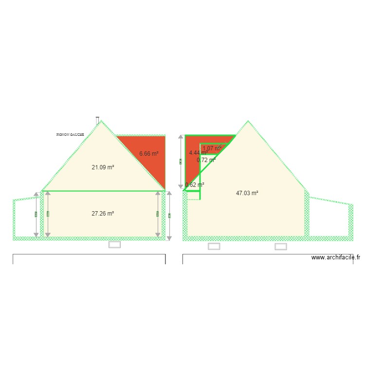 nouveau plan maison vue de gauche. Plan de 0 pièce et 0 m2