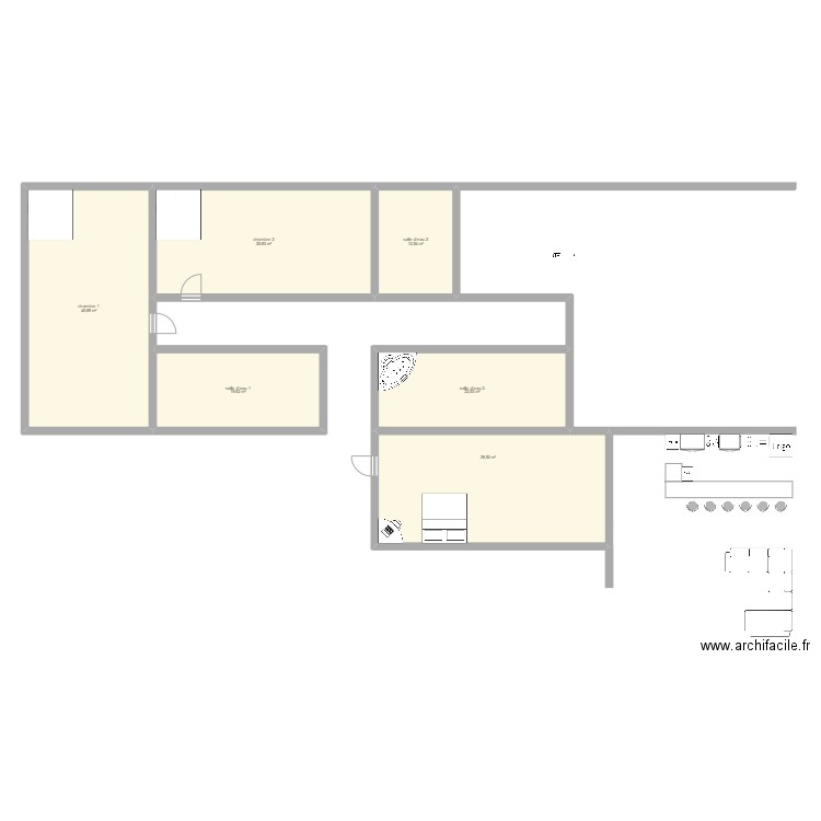 ktp. Plan de 6 pièces et 176 m2