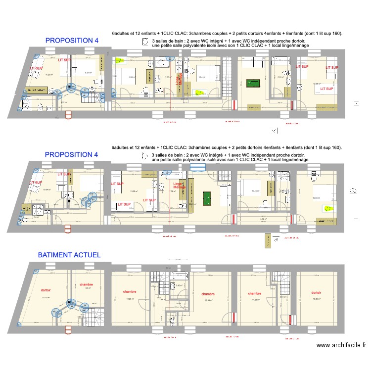 ETAGE PROPOSITION 4 V2. Plan de 0 pièce et 0 m2