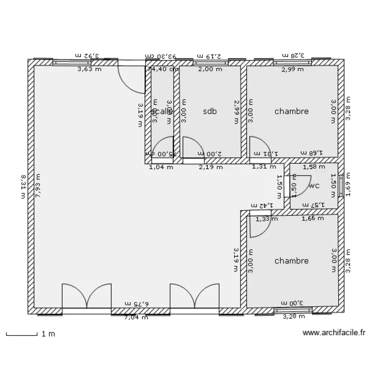 maison en bois. Plan de 