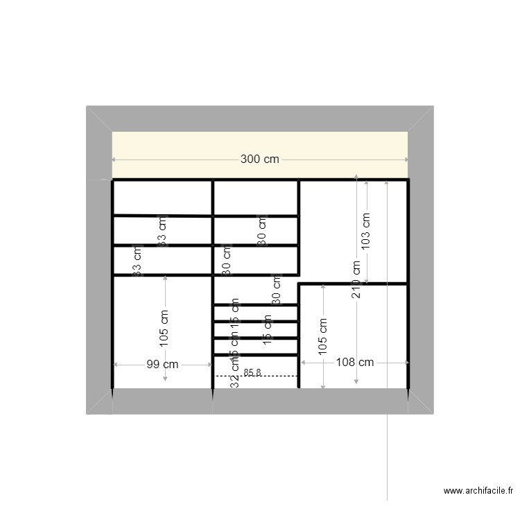 Placard Luis. Plan de 0 pièce et 0 m2