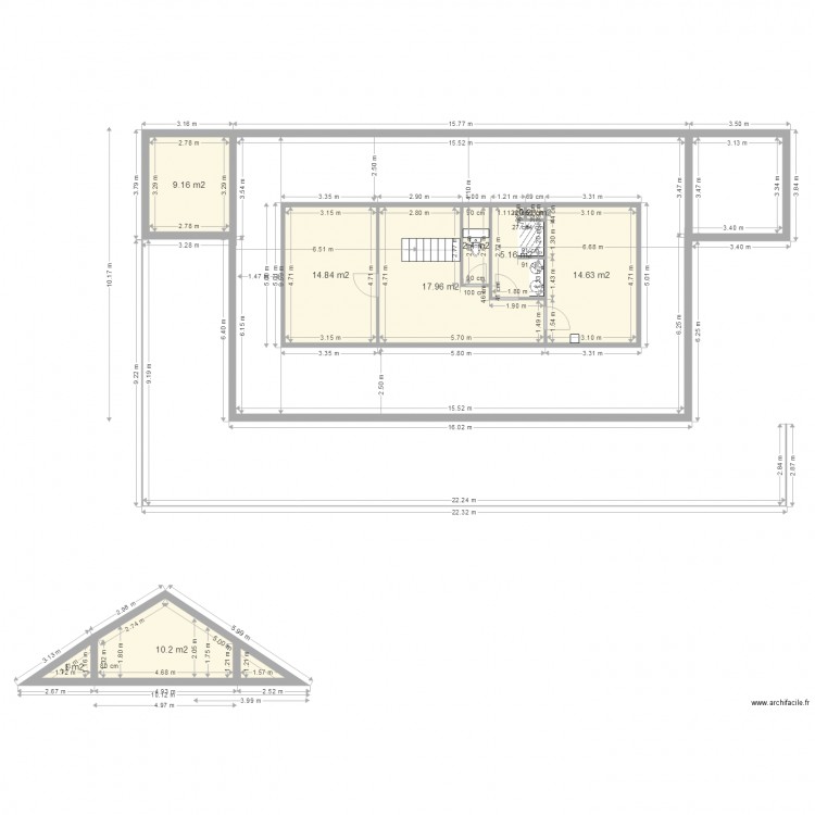 La case bambou maison style créole grandes ouvertures 1er étage. Plan de 0 pièce et 0 m2