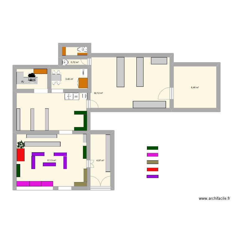 nouveau plan . Plan de 7 pièces et 70 m2