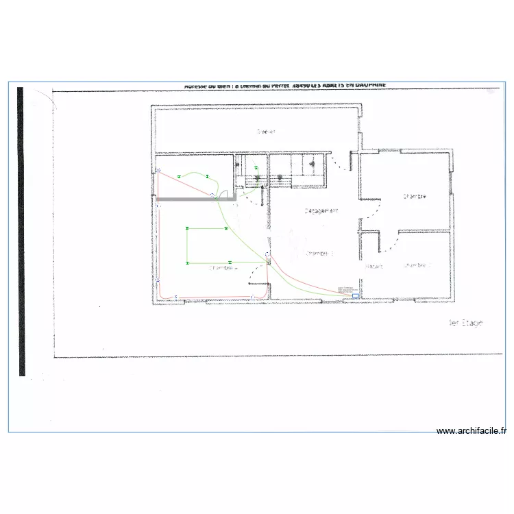 Plan ch parentale et SDB parentale ETAGE. Plan de 