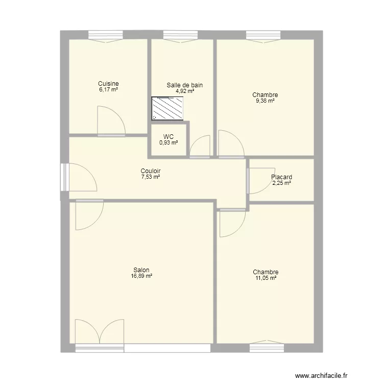 b&eacute;dier. Plan de 