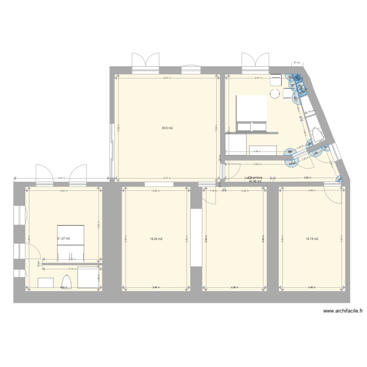 Am&eacute;nagement existant. Plan de 0 pièce et 0 m2