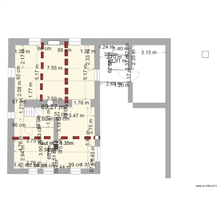 rdc modifié  grange. Plan de 0 pièce et 0 m2