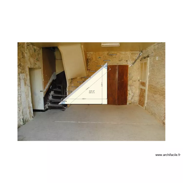 escalier bas. Plan de 