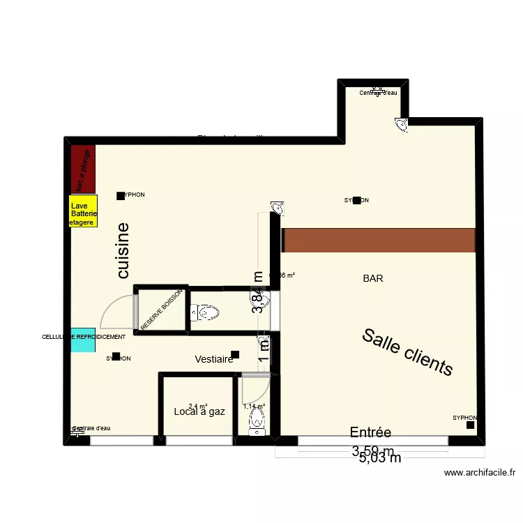 local kebab AB. Plan de 3 et 69 m² local kebab AB. Plan de 3 et 69 m²