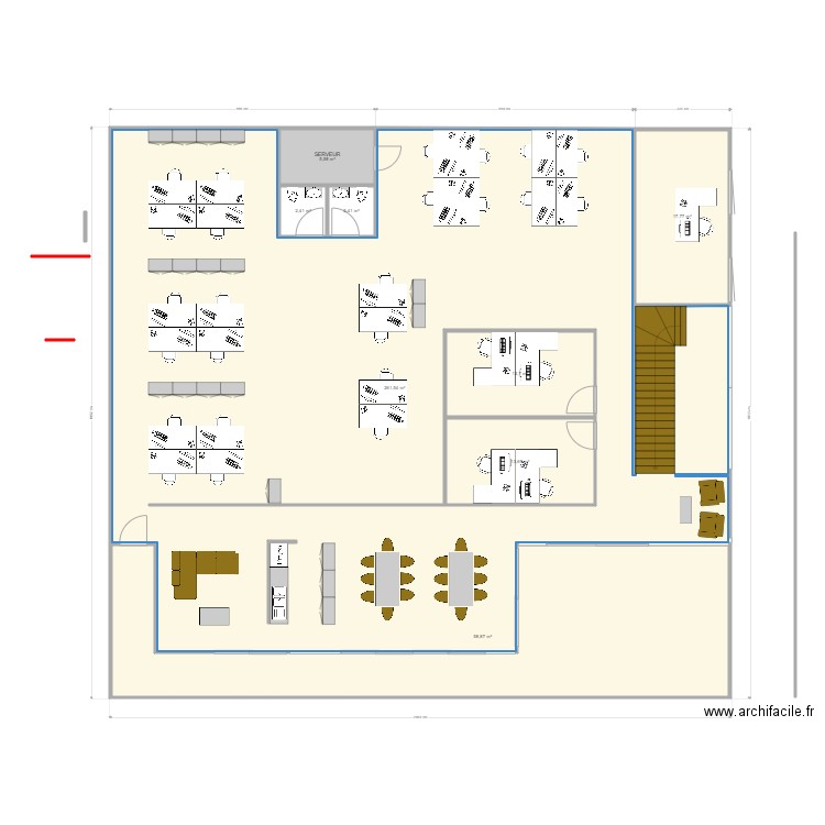 Bureaux2. Plan de 8 pièces et 407 m2