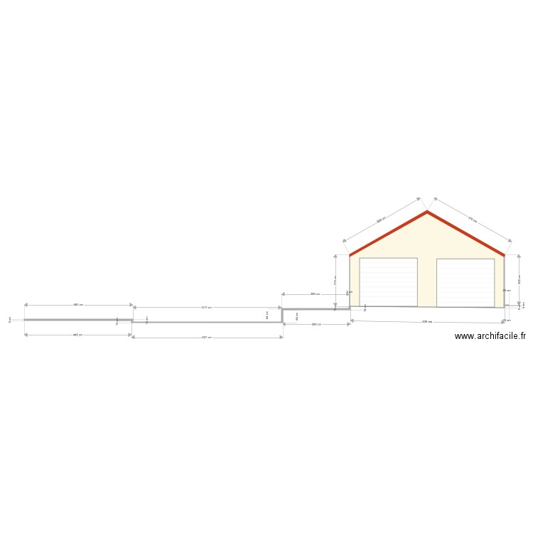 plan en coupe sur terrain. Plan de 0 pièce et 0 m2