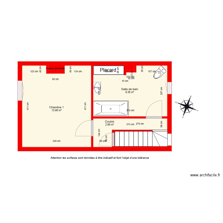 BI4590 1er étage coté. Plan de 0 pièce et 0 m2