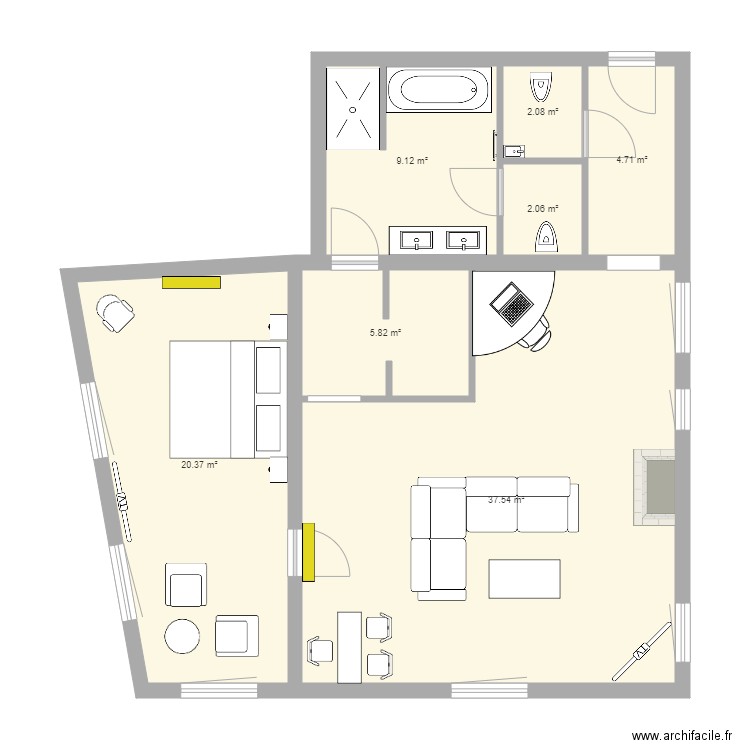 Suite Catherine VF. Plan de 0 pièce et 0 m2