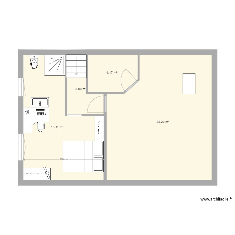 Chambre bas maison modif 5. Plan de 0 pièce et 0 m2