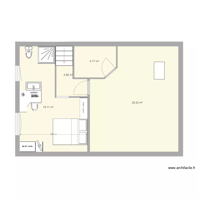 Chambre bas maison modif 5. Plan de 
