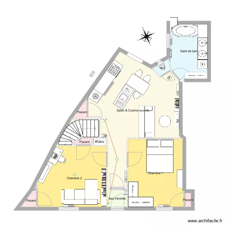Appartement am&eacute;nag&eacute; 4. Plan de 
