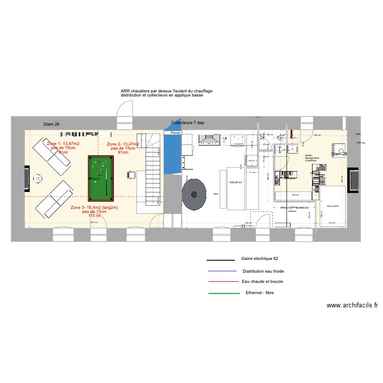 Sibinel Rez de chaussee Four Pizza gauche table long. Plan de 0 pièce et 0 m2