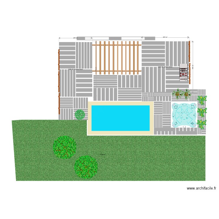 terrasse. Plan de 0 pièce et 0 m2