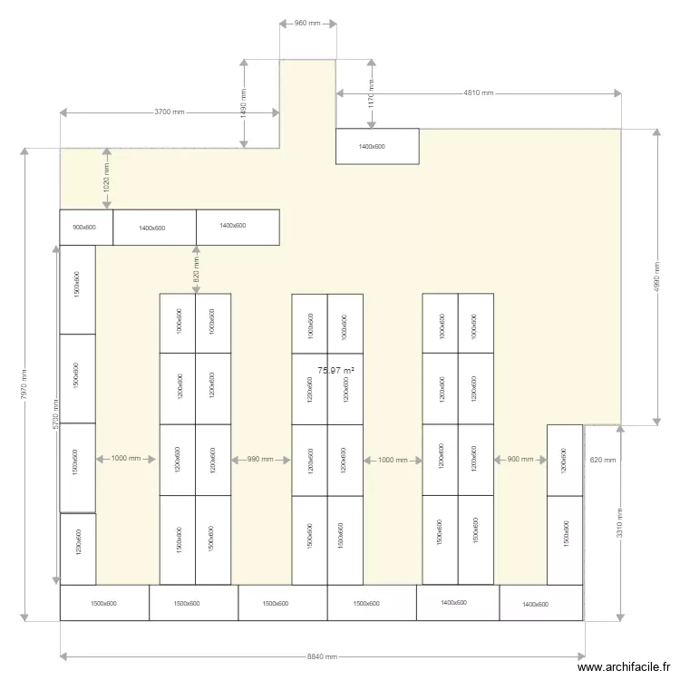 HAD Besan&ccedil;on Salle 1. Plan de 
