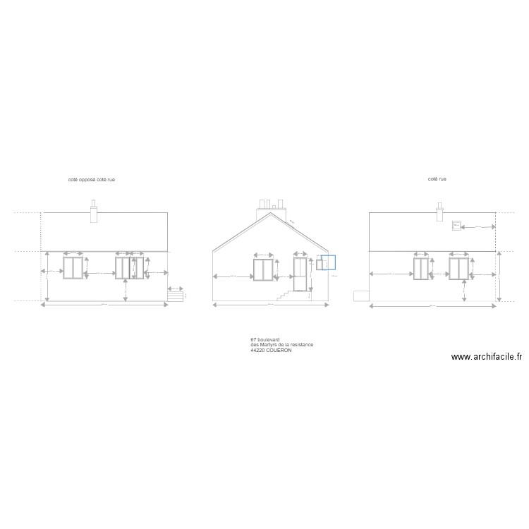 plan des façades avant travaux. Plan de 0 pièce et 0 m2