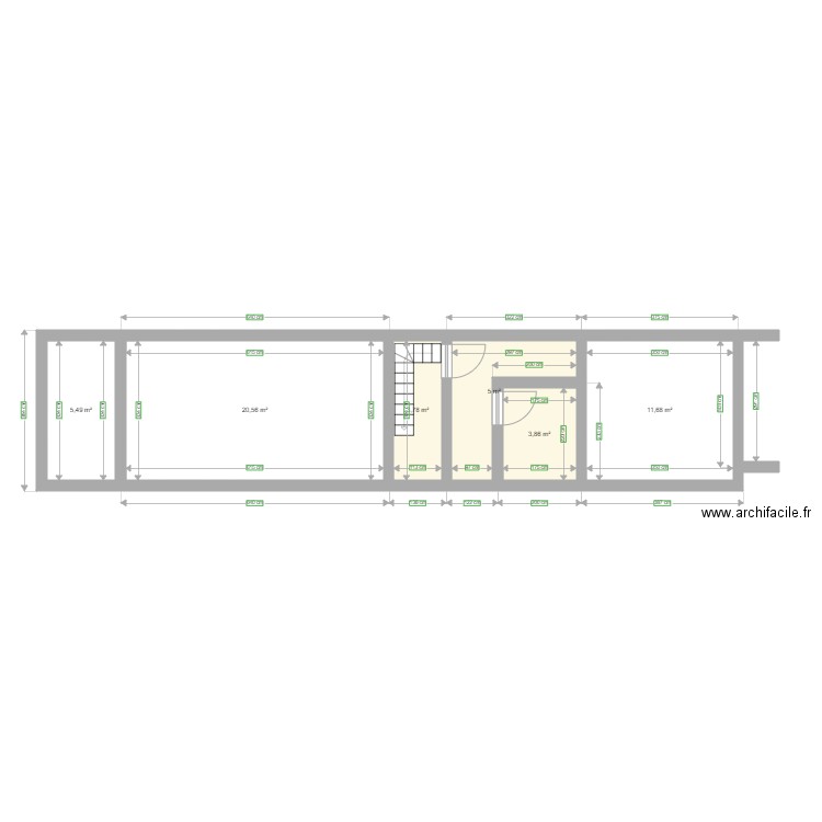 SALLES PAROISSIALES 1ER ETAGE. Plan de 6 pièces et 50 m2