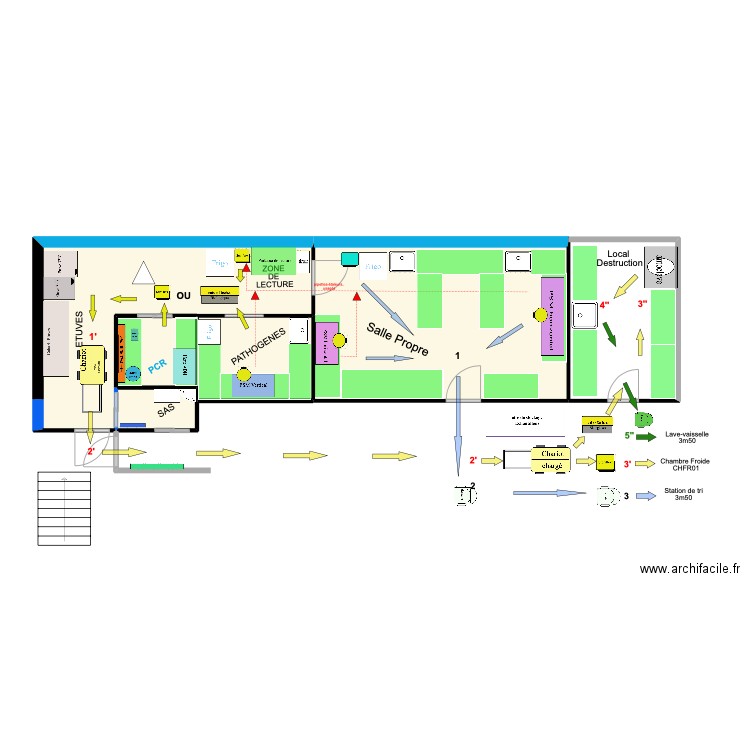 titre. Plan de 5 pièces et 58 m2