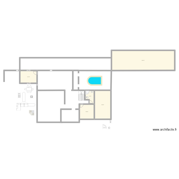 projChtouka. Plan de 5 pièces et 123 m2