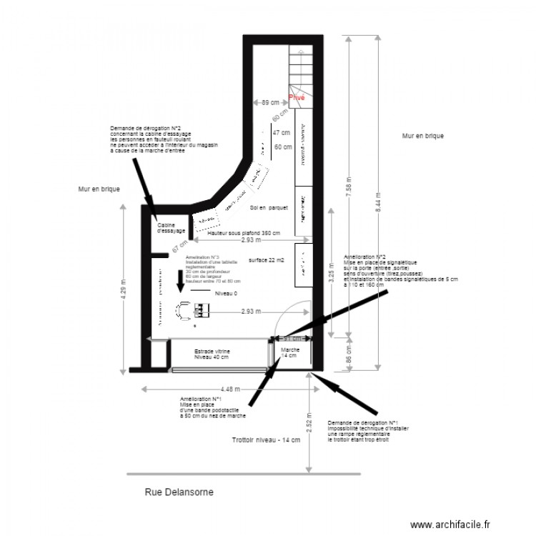 BOUTIQUE MUTINE PROJET. Plan de 0 pièce et 0 m2