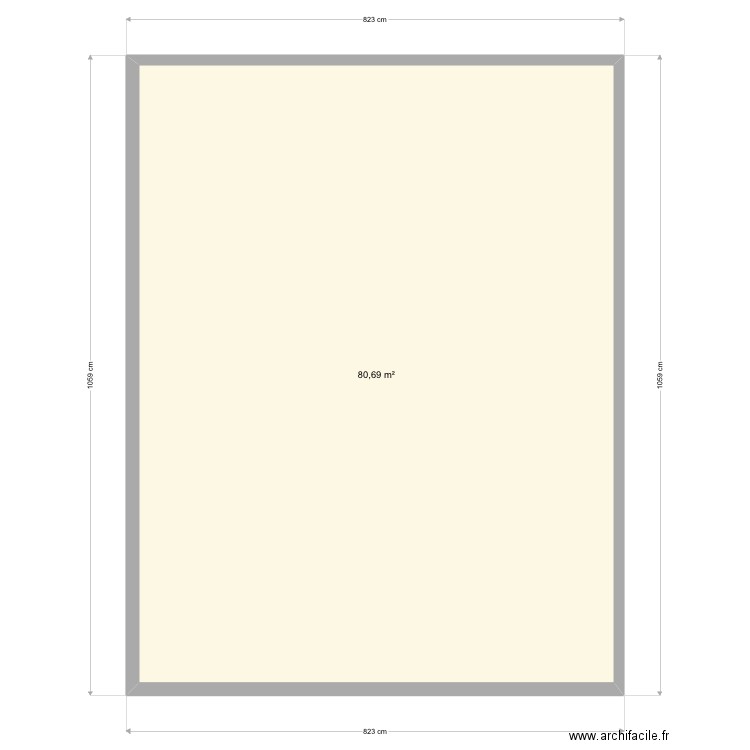 Bureau Mornant. Plan de 1 pièce et 81 m2