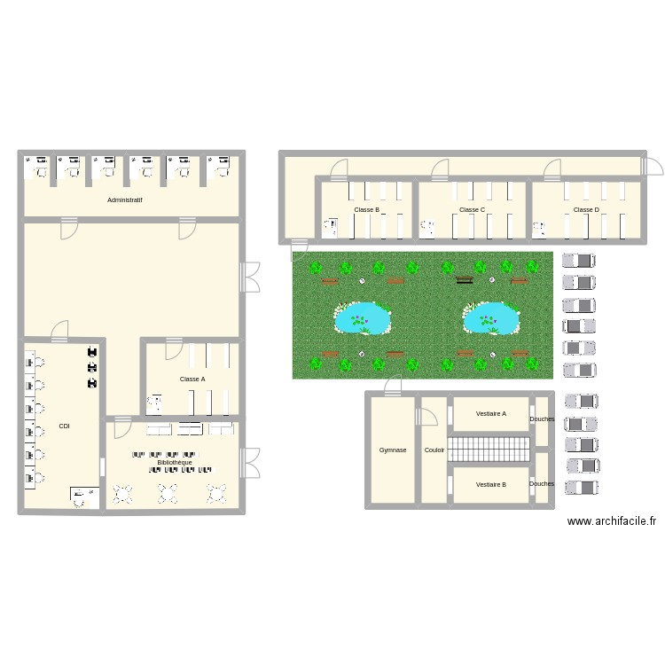 test. Plan de 15 pièces et 261 m2