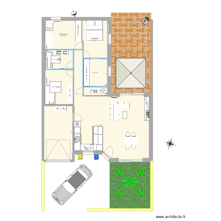 Plan maison Ste Luce. Plan de 7 pièces et 107 m2