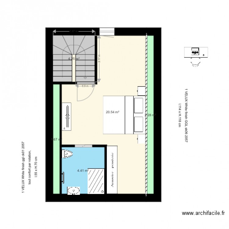 Projet amenagement de comble FAUCHERAND CHAPIRA. Plan de 0 pièce et 0 m2