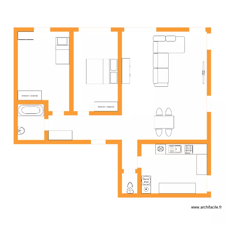 Appartement Myosotis V2. Plan de 