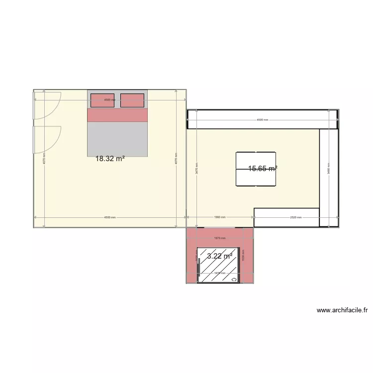 extension maison Bophut. Plan de 